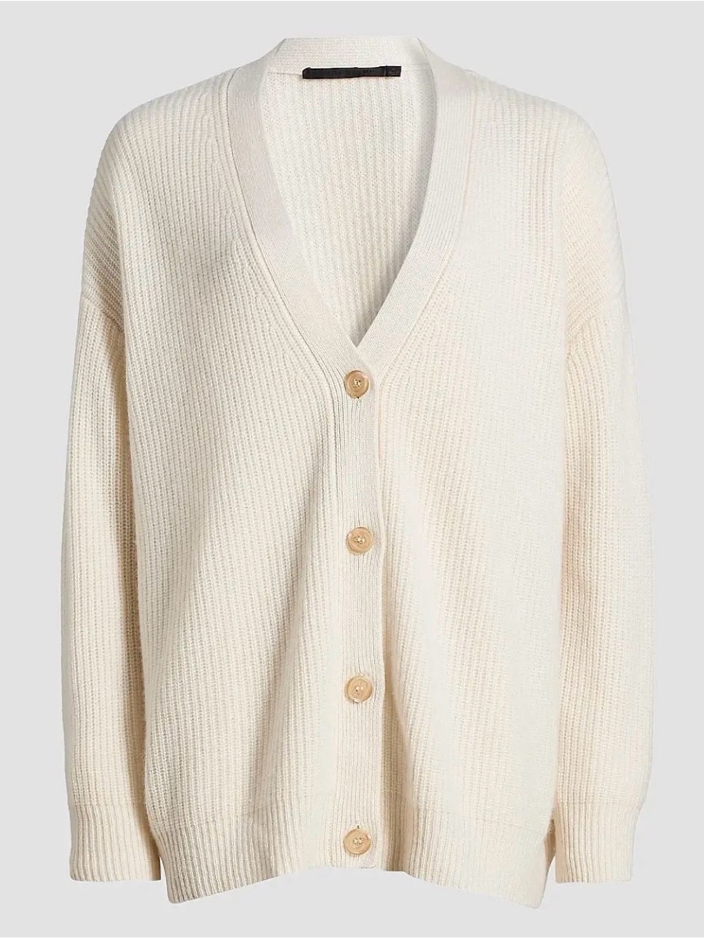 Jenni Kayne Cream Button-Front V-Neck Cardigan